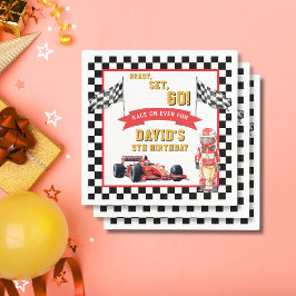 Ready Set Go Race On Birthday Party スタンダードカクテルナプキン