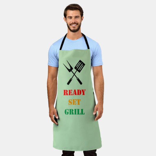 Ready, set, grill エプロン (着用した状態)