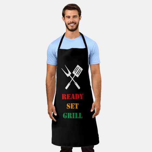 Ready, set, grill エプロン (着用した状態)