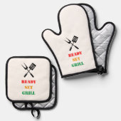 Ready, set, grill  鍋つかみ&鍋敷きセット (正面/裏面)