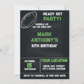 Ready Set Party Football Birthday Invitation 招待状 (正面)