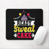 Ready Sweat Cake Womens Gym Fitness Workout Birthd マウスパッド (マウス)