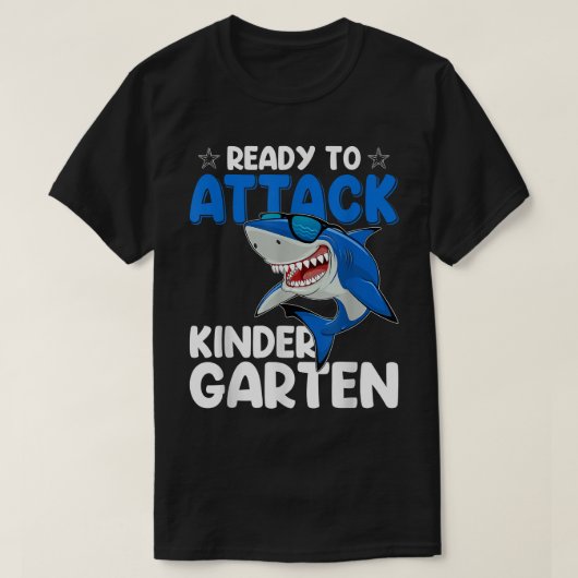 Ready To Attack Kindergarten Shark Kinder Teacher  Tシャツ (デザイン正面)