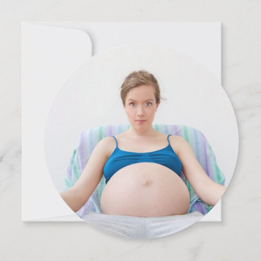 Ready to Baby Shawerポップ・アートのフォトおもしろいレトロ漫画 招待状 (裏面)