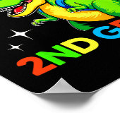 Ready To Crush 2nd Grade Dinosaur First Day Of Sch ポスター (角)