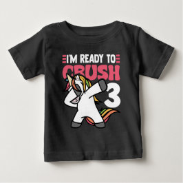Ready to Crush 3ユニコーン誕生日シャツ ベビーTシャツ