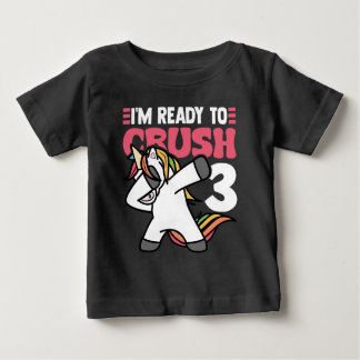 Ready to Crush 3ユニコーン誕生日シャツ ベビーTシャツ