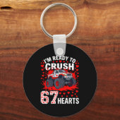 Ready To Crush 67 Hearts Monster Truck Valentines  キーホルダー (正面)