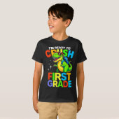 Ready To Crush First Grade 1st Day Of School Dinos Tシャツ (正面フル)