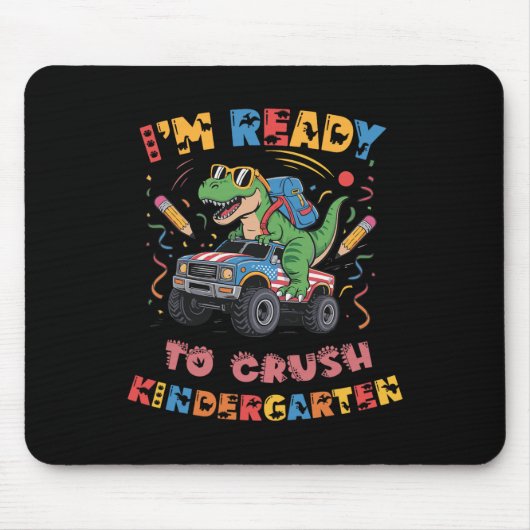Ready To Crush Kindergarten Monster Truck Boys T-r マウスパッド (正面)