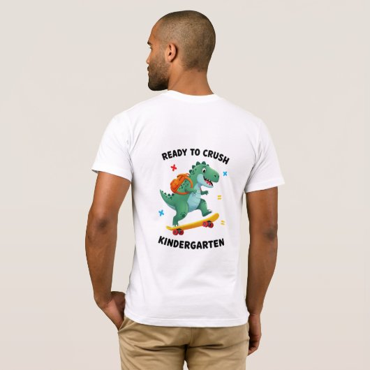 Ready to Crush Kindergarten Skateboard Dinosaur Tシャツ (裏面フル)
