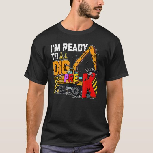 Ready To DigプレK建築新学期メンズ Tシャツ (正面)