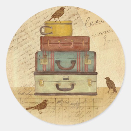 「Ready To Fly」ヴィンテージスタイルデザインシール ラウンドシール (正面)