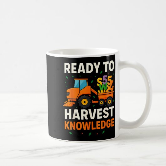 Ready To Harvest Knowledge Tractor Farmer Teacher コーヒーマグカップ (右)