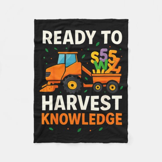 Ready To Harvest Knowledge Tractor Farmer Teacher  フリースブランケット (正面)