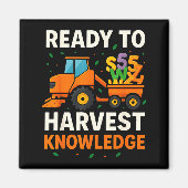 Ready To Harvest Knowledge Tractor Farmer Teacher  マグネット (正面)