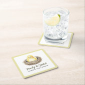Ready To Hatch Yellow Spring Chick Baby Shower スクエアペーパーコースター (インサイチュ)