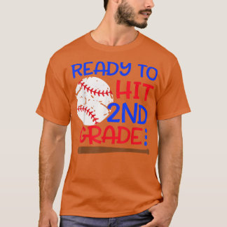 Ready To Hit 2nd grade Baseball Second Grade back  Tシャツ