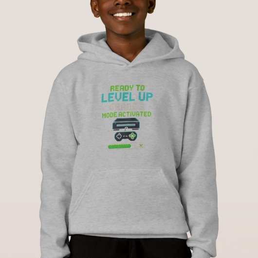 Ready to Level Up Kidsフード付きスウェットシャツ (正面)