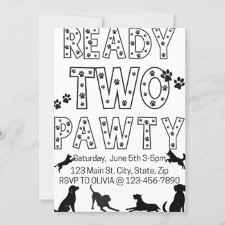 Ready to Pawty Birthday Invitation 招待状