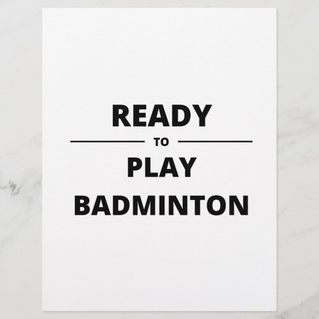 READY TO PLAY BADMINTON レターヘッド (正面)
