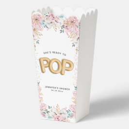 "Ready to Pop" フラワーベイビーシャワーバルーン フェイバーボックス