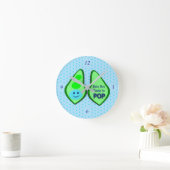 Ready to Pop Baby Boy Blue Pea ラウンド壁時計 (ホーム)