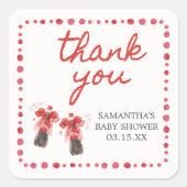 Ready to Pop Baby Shower  スクエアシール (正面)