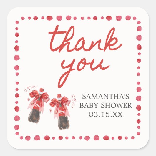 Ready to Pop Baby Shower  スクエアシール (正面)