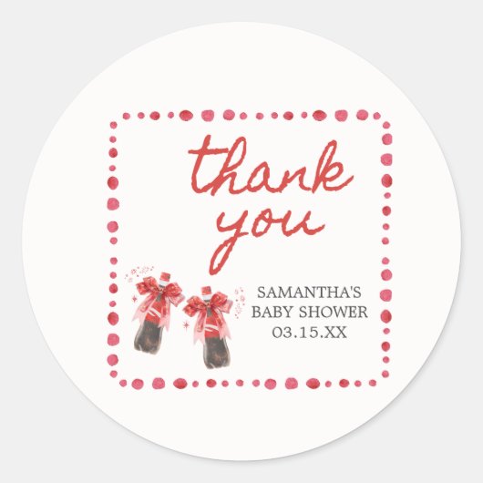 Ready to Pop Baby Shower ラウンドシール (正面)