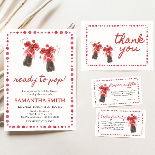 Ready to Pop Baby Shower  招待状