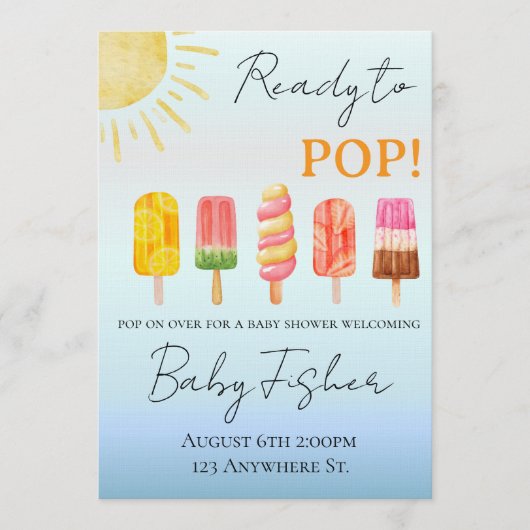 Ready to POP: baby shower invitation 招待状 (正面)