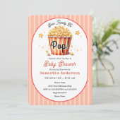 Ready to Pop Baby Shower Invite Popcorn Theme 招待状 (スタンド正面)
