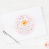 Ready to Pop Baby Shower Popcorn Bag  ラウンドシール (封筒)