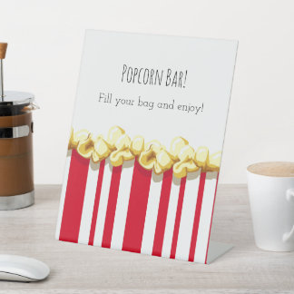 Ready to POP! Baby Shower Popcorn Bar Sign 台座サイン
