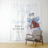 Ready To Pop Blue Baby Shower Photo Backdrop タペストリー (インサイチュ)