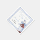 Ready To Pop Blue Bow Soda Bottle Baby Shower スタンダードカクテルナプキン (角)