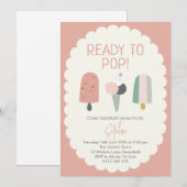 Ready to Pop Ice Cream Baby Shower Invitation 招待状 (正面/裏面)