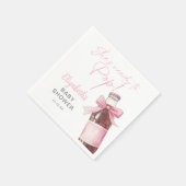 Ready To Pop Pink Bow Soda Bottle Baby Shower スタンダードカクテルナプキン (角)