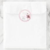 Ready To Pop Pink Bow Soda Bottle Baby Shower ラウンドシール (バッグ)