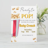 Ready to POP! popcorn baby shower invite 招待状 (スタンド正面)