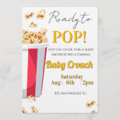 Ready to POP! popcorn baby shower invite 招待状 (正面)