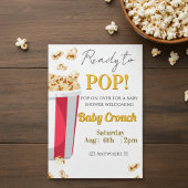 Ready to POP! popcorn baby shower invite 招待状