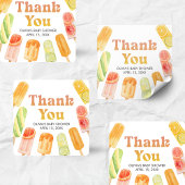 Ready to Pop Popsicle Baby Shower スクエアシール