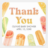 Ready to Pop Popsicle Baby Shower スクエアシール (正面)