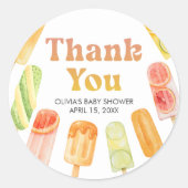 Ready to Pop Popsicle Baby Shower ラウンドシール (正面)