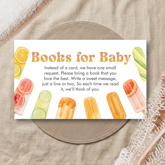Ready to Pop Popsicle Baby Shower Books for Baby エンクロージャーカード