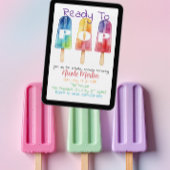 Ready To Pop, Rainbow Popsicle Baby Shower 招待状