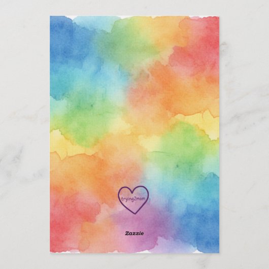 Ready To Pop, Rainbow Popsicle Baby Shower 招待状 (裏面)