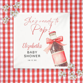 Ready To Pop Red Bow Soda Bottle Baby Shower スタンダードカクテルナプキン